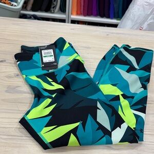 Under Armour Teal, Lime & Black Abstract Performance Leggings